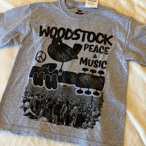 Kids Woodstock Shirt Grey Small NWT Boys and Girls Concert Graphic Tee TShirt S